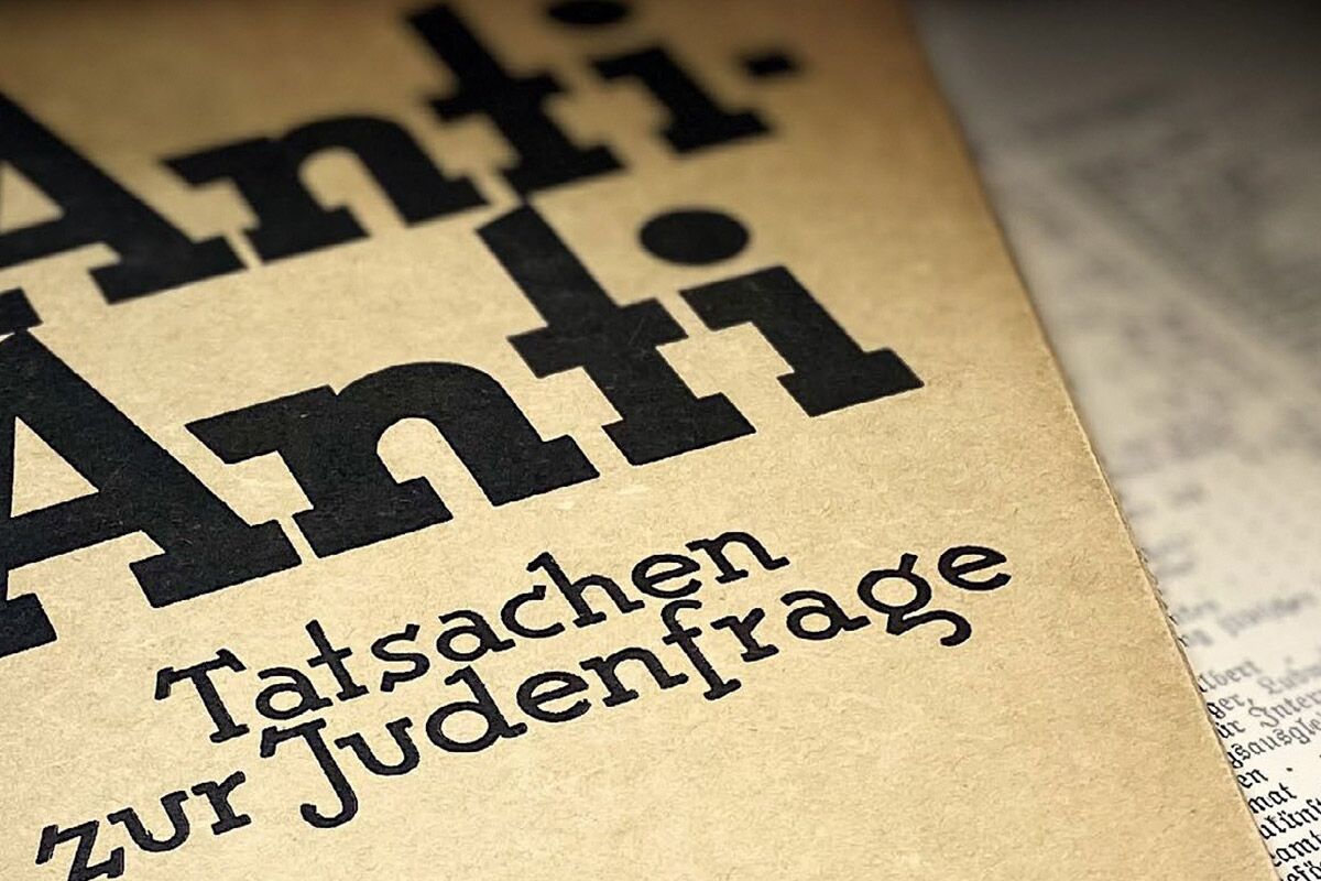 Titelbild der Ausstellungsintervention „Anti-Anti 2.0“ (Anti Anti – Tatsachen zur Judenfrage)